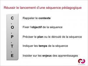 La méthode C.O.P.T.E pour lancer une séquence pédagogique