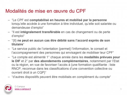 Modalités de mise en oeuvre Petite loi sécurisation de l'emploi 20 avril 2013